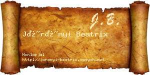 Járányi Beatrix névjegykártya