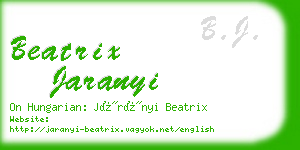 beatrix jaranyi business card